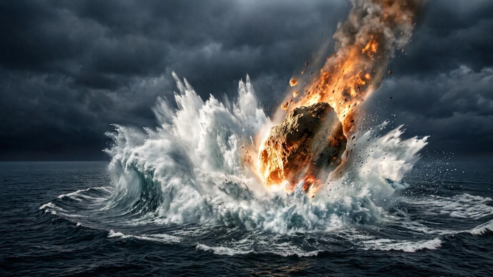 A massive asteroid slammed into the North Sea and unleashed a 330-foot tsunami